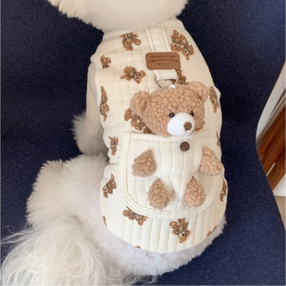 Puppy Clothes Autumn Winter Cat Fashion Desinger Vest Pet Cute Cartoon Soft Shirt Small Dog Harness Chihuahua Poodle Yorkshire