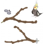 Pet Standing Stick Wild Grape Wood Pole Parrot Cockatiel Parakeet Station Board Bite Claw Grinding Toy Bird Cage Accessories