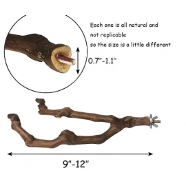 Pet Standing Stick Wild Grape Wood Pole Parrot Cockatiel Parakeet Station Board Bite Claw Grinding Toy Bird Cage Accessories
