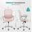 Office Chair,Ergonomic Mid-Back Mesh Rolling Work Swivel Desk Chairs with Wheels,Comfortable Lumbar Support,Pink