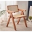 Modern Wooden Armchair with Rattan Design for Dining and Living Room Furniture Mid-Century Dining Chair with Wooden Legs
