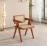 Modern Wooden Armchair with Rattan Design for Dining and Living Room Furniture Mid-Century Dining Chair with Wooden Legs