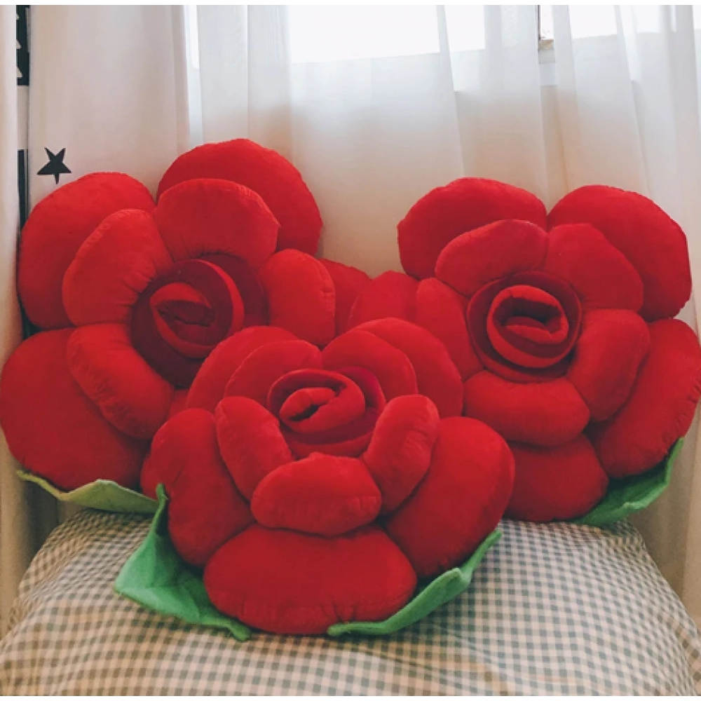 Large Rose Shaped Pillow Large Sofa Cushion Car Interior Cushion Plush Toys Wedding Party Supplies Flower Cushion Home Decor