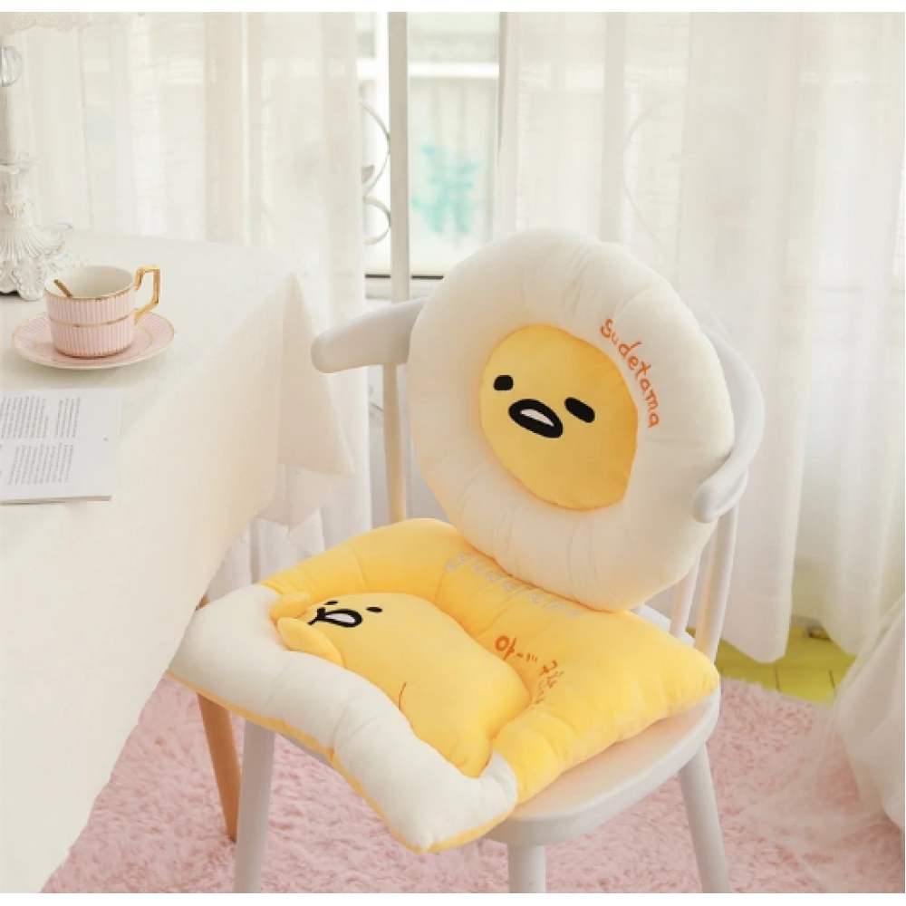 Comfortable Gudetama Sitting Cushion Japanese Style Cartoon Gudetama Seat Cushion Chair Back Cushion Sofa Bed Throw Pillow